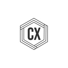 Initial Letter CX Logo Template Design