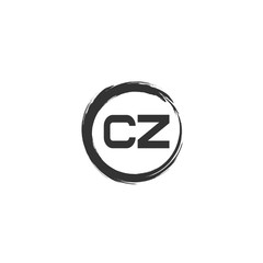 Fototapeta Initial Letter CZ Logo Template Design obraz