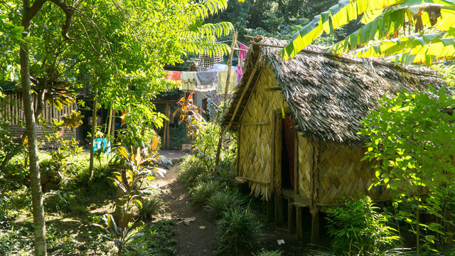 Traditional habitation of Ni-Vanuatu people living simple life in the middle of jungle, Tanna island, Vanuatu