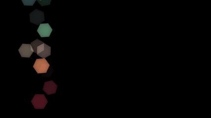 Abstract background with various multicolored hexagons. Big and small.