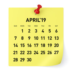 April 2019 Calendar.