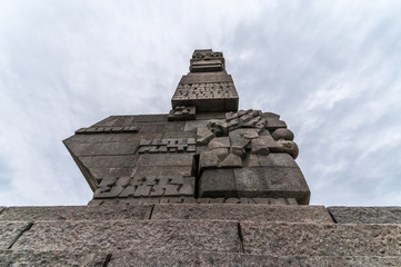 Westerplatte - Monument of the Coast Defenders. Westerplatte was one of the first battles in Germany's invasion of Poland, marking the start of World War II in Europe.