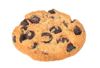 Chocolate chip cookies isolated on white background. Sweet biscuits. Homemade pastry.
