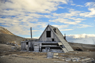 Abandoned house in the mountains of Greenland.
