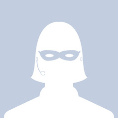 avatar head profile silhouette call center thief mask female picture
