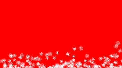 Abstract background with a variety of colorful snowflakes. Big and small.