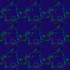 Seamless background pattern with colored diverse doodles.