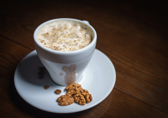 Coffee drinks on a black background. Coffee on a black table. Cold coffee. Latte. Cappuccino. Espresso. Coffee cocktails. Milkshakes. Whipped cream. Barista