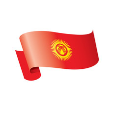 kirghizia flag, vector illustration on a white background