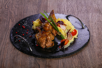 Lamb with mashed potato