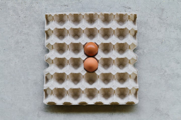 Egg pan And egg containers Made of pressed paper.