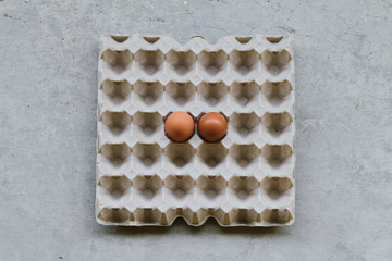 Egg pan And egg containers Made of pressed paper.