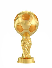 Golden cup with golden ball, clipping path included