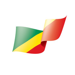 Congo flag, vector illustration on a white background