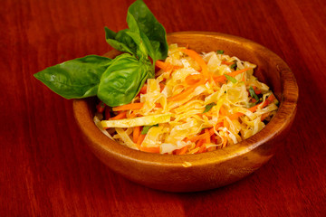 Shredded carrot and cabbage