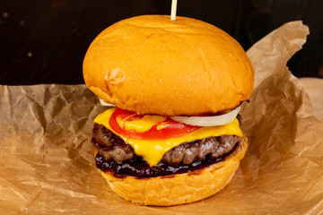 Tasty homemade burger