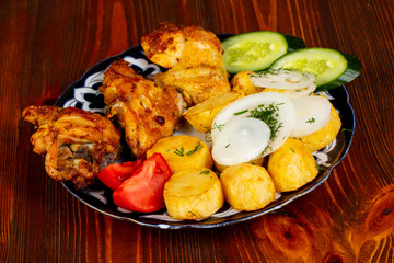 Roasted chicken with potato