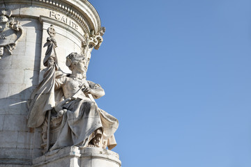 Statue place de la République à Paris, France