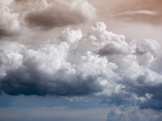 Clouds are a large group of blue, white, and blue sky.