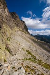 Hiking Trail in the High Tatra in the Valley of  Five Lakes in Poland