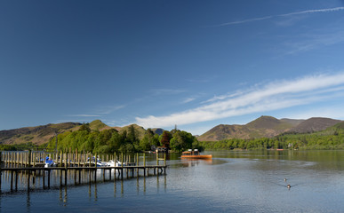 Derwentwater ferry landing stages at Keswick, Lake District