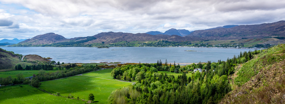 Panorama View over Loch Carron, Highlands, Scotland