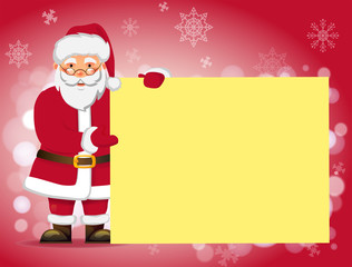 Santa Claus holding banner