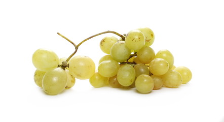White grapes isolated on white background
