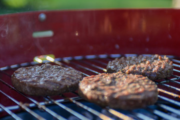 Hamburgers on the barbecue