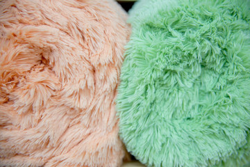 Rolls of fabric and textiles in a shop or store