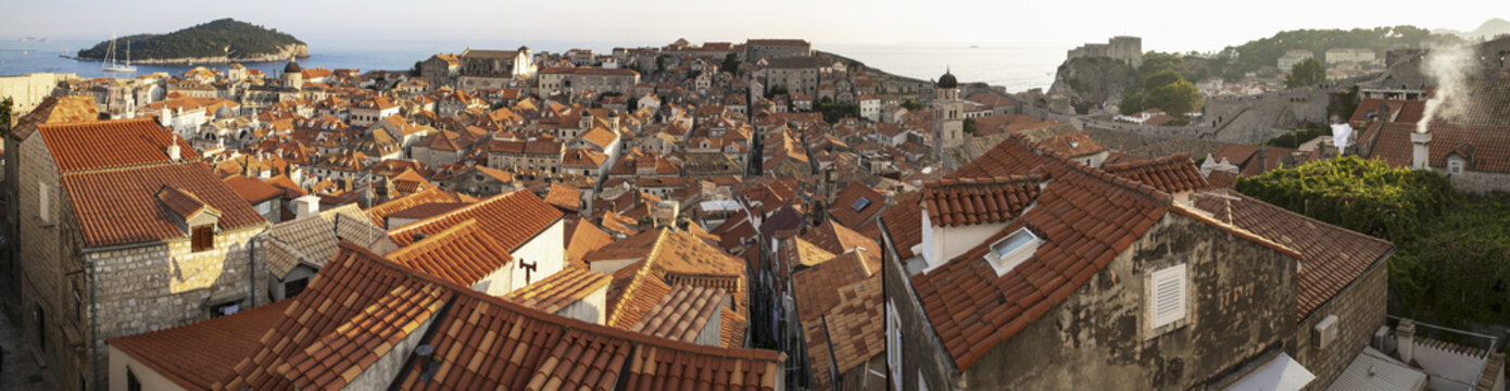 Panorama of old city Dubrovnik in Croatia,