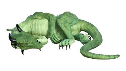 3D Rendering Fantasy Dragon on White