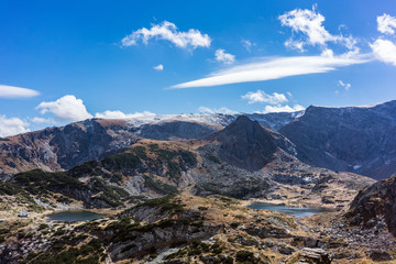 View on the seven rila lake region in the bulgarian mountains