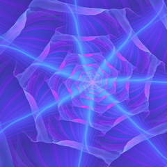 Abstract exotic blue flower. Close-up view. Fantasy fractal design. Psychedelic digital art. 3D rendering.