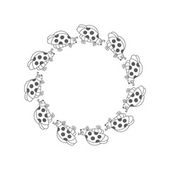 Ladybug outline frame. Vector. Isolated.