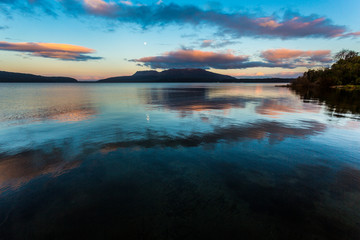 Moonrise over Mount Tarawera 