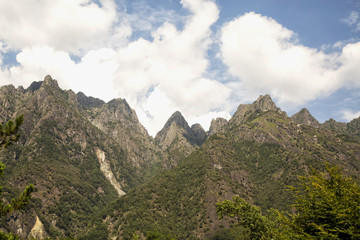 Mountains under the clouds