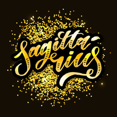 Sagittarius lettering Calligraphy Brush Text horoscope Zodiac sign