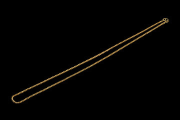 Golden chain on a dark pattern