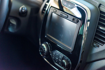 Multimedia system of modern car. Interior concept