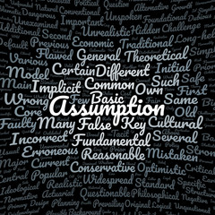 Fototapeta premium Assumption word cloud