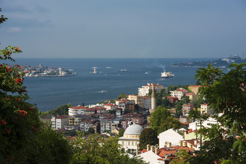 Fototapeta na wymiar Istanbul Bosphorus bridge and Bosphorus view