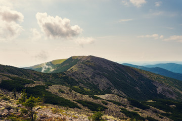 Fototapeta premium Stunning view of the rocky mountain ridges