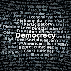 Fototapeta premium Democracy word cloud