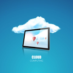 Cloud computing concept photorealistic vector