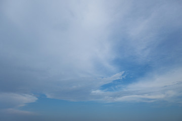 Naklejka na ściany i meble Beautiful sky with clouds. Plain landscape background.