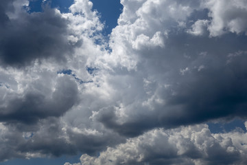 Beautiful sky with clouds. Plain landscape background.