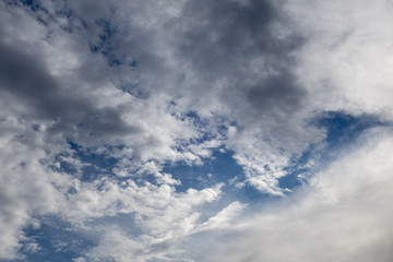 Beautiful sky with clouds. Plain landscape background.