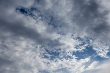 Beautiful sky with clouds. Plain landscape background.
