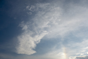 Beautiful sky with clouds. Plain landscape background.